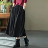 Jupes rétro velours côtelé longue pour les femmes automne hiver mode coréenne Streetwear Harajuku Midi Style japonais jupe femme élégante 231118