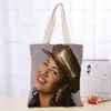 Worki wieczorowe Niestandardowe selena Quintanilla TOTE Bag Składane zakupy wielokrotnego użytku Eco Large Unisex Canvas Tkanina 0409