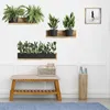 Wallpapers 2pcs Mounted Shelves Green Plant Mural Wall Stickers Aesthetic Art Creative Living Room Bedroom Study Decoration