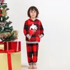 Family Matching Outfits 2023 Christmas Pajamas Set Mom Dad Kids Hooded Top Long Pants Home Suit Baby Romper Xmas Look 231118