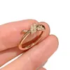 Rings Jewelry v Gold t Twist Ring Women 18k Rose Knot Diamond Set Personalized Butterfly Knot Rope Wrapped Pair GLAA