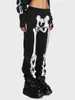 Pantalons pour femmes à enfiler pour femmes travail décontracté élastique Cargo pantalons de survêtement squelette imprimé Joggers Halloween à la mode 231120