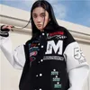 Mens Jackets American Retro Letter Embroidered Coat Men Y2K Street Hip Hop Trend Baseball Uniform Couple Casual Loose Jacket 231118