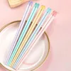 Chopsticks Bear 1 Set -grade Design Alta durezza Paintless Dining PET Utensile da cucina color caramella