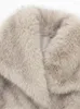Manteau chaud en fourrure pour femmes, élégant, col rabattu, manches longues, vêtements d'extérieur, court, automne-hiver, décontracté, manteaux de rue, 2023
