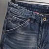 Herren Jeans Street Fashion Männer Hohe Qualität Retro Washed Blue Stretch Slim Fit Spliced Designer Biker Hip Hop Denim Hosen