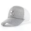 Роскошные дизайнерские блестящие бейсбольные кепки Регулируемые пластиковые Snapback Cat Mesh Hats Взрослые женские мужские блестящие блестящие летние изогнутые хип-хоп солнцезащитные козырьки Cappello