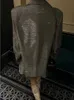 女性Sスーツブレザーズのあるスパンキーなグリッターラペルスーツ女性のための豪華な長袖ファッションポケットエレガントなスパークルコート231120