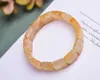 Link Bracelets Wholesale 1pcs Natural Yellow Iron Quartz Bracelet 12mm Genuine Semi-Precious Gem Stone Jewelry 18cm