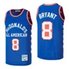 S GH 8/33 Bryant MCDONALDS All American Basketball Jersey Blue White Size S-XXL