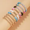 Strand 9 pièces Bracelets colorés Vintage multicouche perlé argile douce empilable ensemble pour femmes bijoux