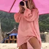 Women's Swimwear Sexy Off Shoulder Women Tunic Cotton Beach Dress Swim Suit Cover Up Summer Fashion Pareos Palge Sarongs