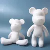 Figurines Dome Cameras DIY Painting Bear Manual Fluid Action Figures White Bear Doll Model Graffiti Figurine Toys Home Decoration Valentines Day Gift