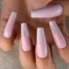extra långa rosa falska naglar