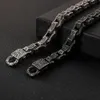 Chain Fongten Vintage Engraving Square Bracelet Men Stainless Steel Black Cuff Punk Box Link Chain Custom Bangle Man Fashion Jewelry 231118