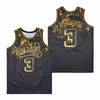 Lycée Bethel Hampton Allen Iverson Jerseys 3 Basketball Film College pour les fans de sport respirant équipe vert jaune pur coton HipHop pull université