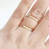 Bröllopsringar 14K Guldfylld 1,8 mm platt pärlkör Ring Boho Minimalist Knuckle Ring Gold Jewelry Anillos Mujer Guldtillbehör Ringar för kvinnor 231118