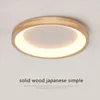 Ceiling Lights LED Wood Light For Bedroom Living Room Lighting Lamps Japanese Round Home Closet Decoration Fixture