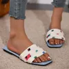 Slippers Flat With Solid Shallow Women's Shoes On Sale 2023 Fashion Summer Basic Mixed Color Large Size Chinelo