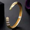 Bangle Zlxgirl Fashion woman Gold color wedding bangle bracelet jewelry Colorful AAA cubic zircon punk bracelet couple bijoux gifts 231120