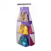 Storage Boxes 6 Pockets Hanging Bag Purse Handbag Tote Organizer Closet Rack Hangers Over Door Wall