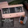 Smyckespåsar Stylish Watch Storage Box Travel Case Container Portabel PU Material Lämpligt för 3 klockor