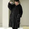 Mäns Sleepwear 2023 Män Fashion Nightgown Winter Robe Plus Size Kimono Suit Thicken Warm Bathrobe Coral Fleece Male Pyjama Set Robes Set