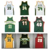 S SL Detlef Schrempf Supersonic Kevin Durant Basketball Jersey Seattle Ray Allen Mitch and Ness Gary Payton Shawn Kemp Yellow Green White