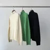 여성 스웨이터 Naizaiga 100 Cashmere Turtleneck 느슨한 대형 녹색 흰색 검은 긴 슬리브 여성 카디건 스웨터 yrfs1 231118