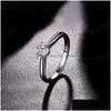 Pierścienie zespołowe klasyczne pierścionki ślubne dla kobiet proste styl sześć pazurów cyrkonia 3 kolor biżuterii mody kcr033 Drop de dhgarden otixm
