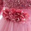 Robes de fille Robe princesse de Noël pour les filles Costume Costume à manches longues Sequins de mariage Vestidos pour enfants Fille d'anniversaire Girl 231118