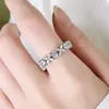 Cluster Rings Desire 925 Sterling Silver Sparkling Full High Carbon Dimond Zircon Flower For Women Engagement Wedding Fine Jewelry