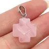 Charms Natural Stone Pendant Faceted Cross Gemstone Exquisite Charm For Jewelry Making DIY Personality Necklace Bracelet Accessories