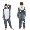 Pyjamas Enfants Pyjamas Licorne Pyjamas Animal Kigurumi Loup Costume Dessin Animé Anime Cosplay Vêtements pour Enfants Garçon Hiver Chaud Onesies 231120