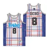 Película Baloncesto 1 PINKYS DAY DAY Jersey Hombres PRÓXIMO VIERNES RECORDS AIRBRUSH NICKELODEON Retro HipHop Pink Team College Para fanáticos del deporte Algodón puro Retiro Transpirable