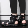 Sandalen Reißverschluss Herren Strand Hightop Gladiator Herrenschuhe Sommer Männlich Freizeit Komfort Rutschfeste Laufsohle Echtes Leder 7 230419