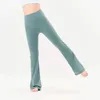 Pantalon de yoga évasé en tissu Lycra à taille très haute, sensation nue, léger, évacue la transpiration, extensible dans les quatre sens, élastique, entraînement, gymnastique, course à pied, vêtements de sport