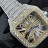 Carier Nouveau 3 styles BP Factory Skeleton Vvs Moissanite Montre Iced Out Montre-bracelet Pass Diamonds Test Eta Luxe Saphir Montres Or Argent Automatique Iced Out Watche