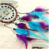 Arts And Crafts Wholesale Antique Imitation Enchanted Forest Dreamcatcher Gift Handmade Dream Catcher Net With Feathers Wall Hanging Dh642