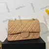 Womens Designer Classic Double Flap Quilted Bags Diamond Lattice CF Gold Metal Hardware Matelasse Chain Crossbody Shoulder Handbags Multi Pochette Pocket 25CM