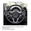 Coprivolante cucito a mano Copriauto in pelle artificiale PU nera per Smart Fortwo Forfour 2023-2023