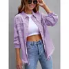 Women's Jackets European And American Style Solid Color Mid-Length Ripped Long Sleeves Denim Coat Jacket Women