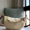 Mirror quality Over The Tote Bags Moon Shape Pillow Armpit Bag Sherpa Chain Letter Floral Embroidery Designer Handbag Womens Fashion Shoulder Bag 27.5 cm L452