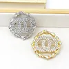 Stud Korean Rhinestone Double Ring brooch metal three round brooch women's T-shirt cardigan jewelry accessories wholesale 231120