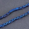 Colares pingentes rock hip hop azul imperador bizantino corrente moda personalidade de aço inoxidável em forma de v colar de tecido para homens 6mm