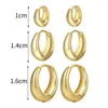 Hoop Earrings 3 Pairs/Set Dangle All-match Good-looking Concise Minimalistic Eye-catching Everyday Wearing Solid Copper Golden Plated