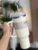 DHL Tumbler Quencher H2.0 40oz 스테인레스 스틸 텀블러 컵 컵 실리콘 핸들 뚜껑 짚을 2 차 자동차 머그잔 수박 달빛 1120