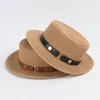 Berets Spring And Summer Sun Hat Fine Paper Straw Flat Top Women's Fashion Simple Belt Outdoor Protection Cap Hundred Take