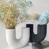 Vases Nordique résine U forme Vase Style moderne décor pour bureau cuisine bureau intérieur salle à manger maison fleurs séchées Vase chambre ornement 231120