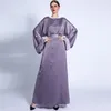 Ubranie etniczne Ramadan Solid Kimono muzułmańska sukienka Kobiety Abaya Khimar Hiżab sukienki Jilbab Dubai Long Robe Belt Eid Islam Kaftan Abayas